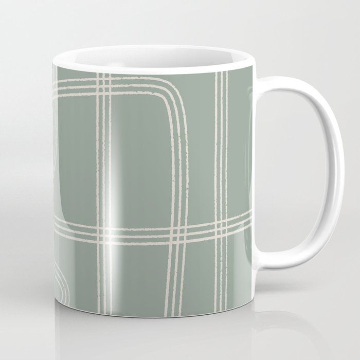 Modern Sage Green Abstract Scribble Coffee Mug Gallery Image 1