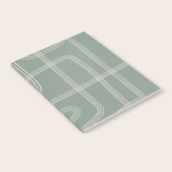 Modern Sage Green Abstract Scribble Notebook Gallery Image 2