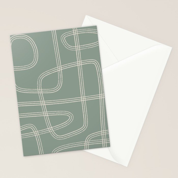 Modern Sage Green Abstract Scribble Stationery Card Gallery Image 2