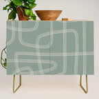 Modern Sage Green Abstract Scribble Credenza Gallery Image 1