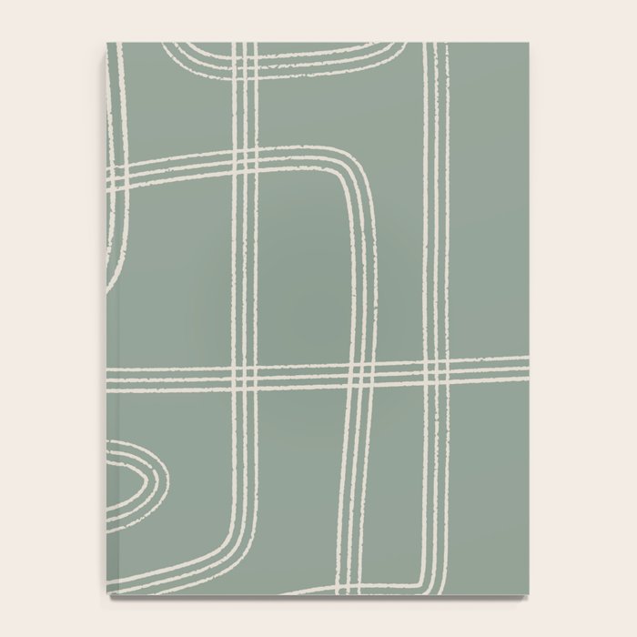 Modern Sage Green Abstract Scribble Notebook Gallery Image 4