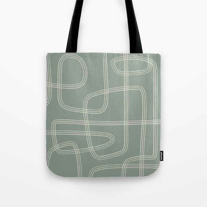 Modern Sage Green Abstract Scribble Tote Bag Gallery Image 1