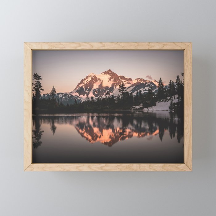 Alpenglow - Mountain Reflection - Nature Photography Mini Art Print Gallery Image 1
