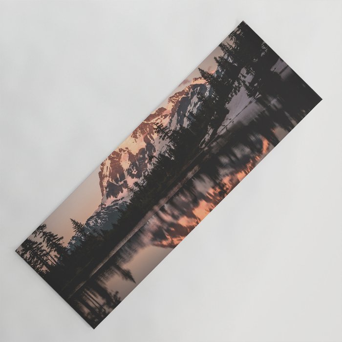 Alpenglow - Mountain Reflection - Nature Photography Yoga Mat Gallery Image 1
