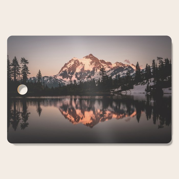 Alpenglow - Mountain Reflection - Nature Photography Cutting Board Gallery Image 1