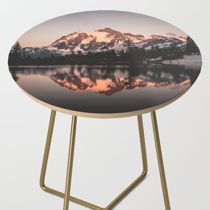 Alpenglow - Mountain Reflection - Nature Photography Side Table Gallery Image 2