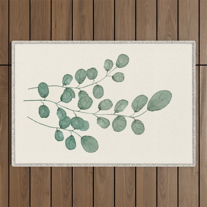 Watercolor Eucalyptus Outdoor Rug Gallery Image 1