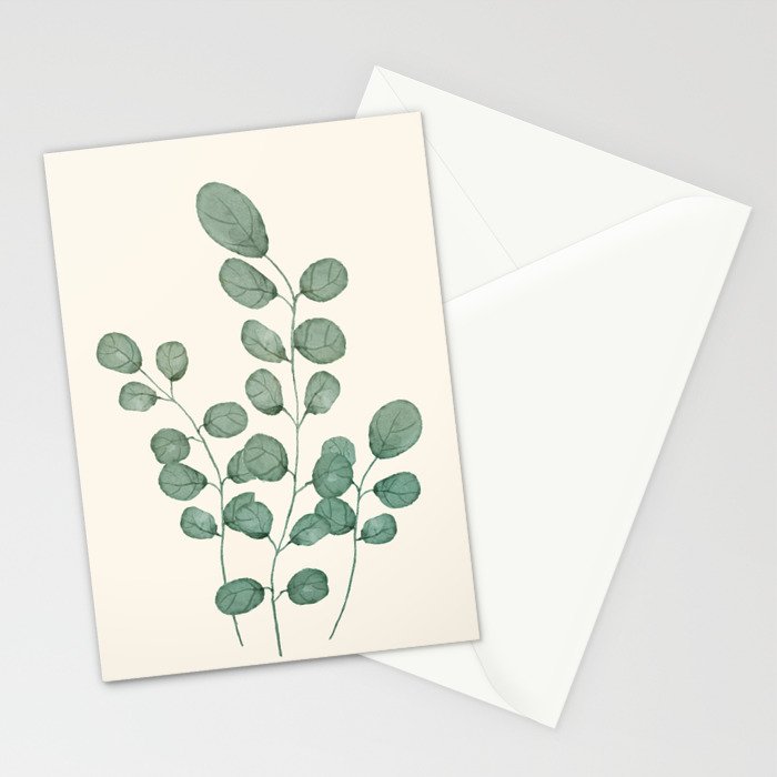 Watercolor Eucalyptus Stationery Card Gallery Image 2