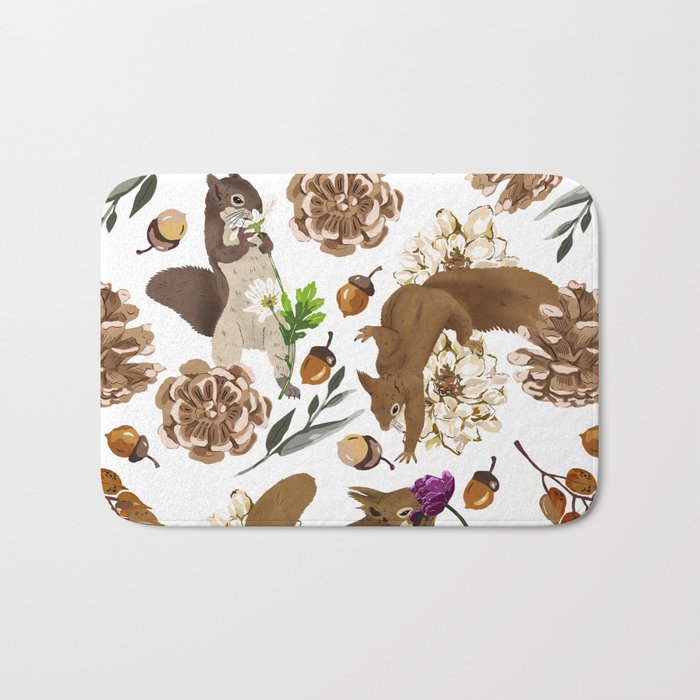 Flowering squirrel meadow Bath Mat Gallery Image 1