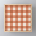 Gingham Plaid Pattern - Brick Red Mini Art Print Gallery Image 1