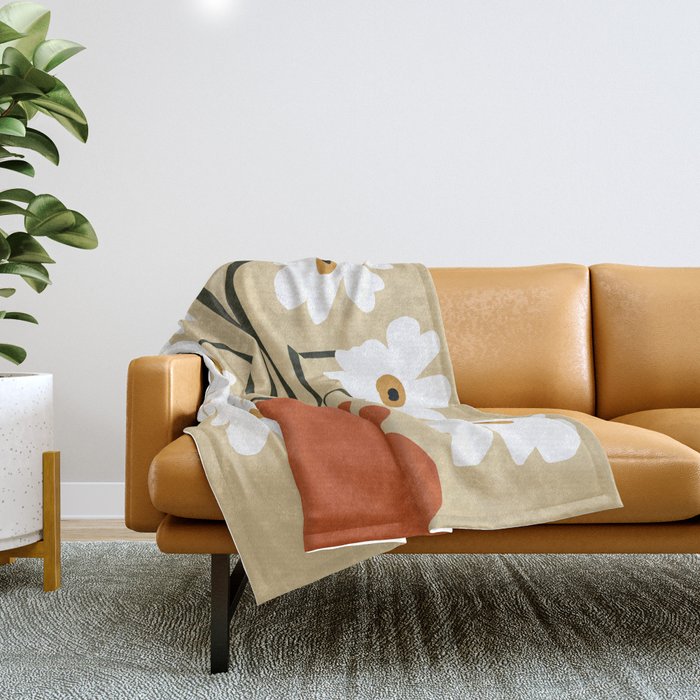 Six together flower pot  Throw Blanket Gallery Image 1