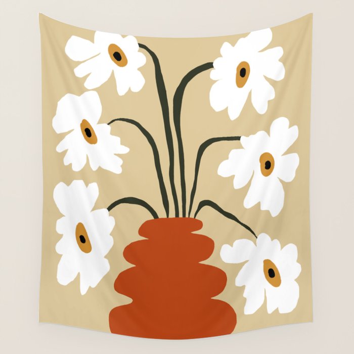 Six together flower pot  Wall Tapestry Gallery Image 1