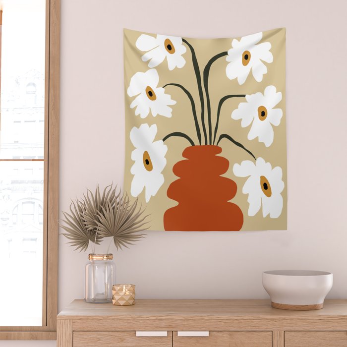 Six together flower pot  Wall Tapestry Gallery Image 2