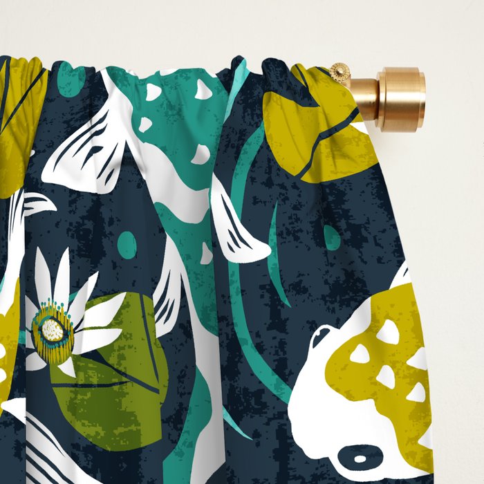 Koi Pond - Green Window Curtain Gallery Image 2