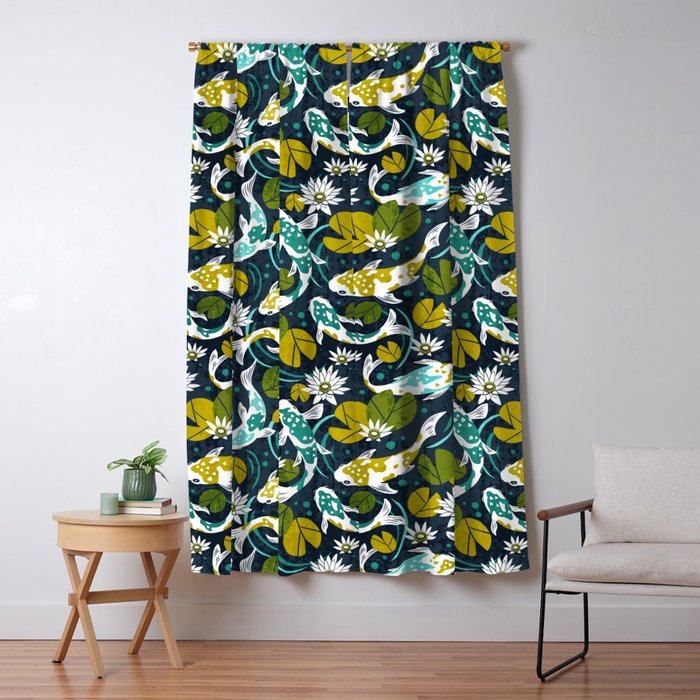 Koi Pond - Green Window Curtain Gallery Image 5