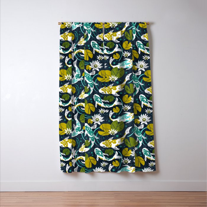 Koi Pond - Green Window Curtain Gallery Image 3