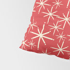 Atomic Age Christmas Stars - Midcentury Modern Pattern in Cream and Retro Xmas Red Pillow Sham Gallery Image 4