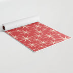 Atomic Age Christmas Stars - Midcentury Modern Pattern in Cream and Retro Xmas Red Yoga Mat Gallery Image 2