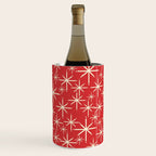 Atomic Age Christmas Stars - Midcentury Modern Pattern in Cream and Retro Xmas Red Wine Chiller Gallery Image 2