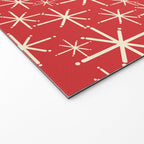 Atomic Age Christmas Stars - Midcentury Modern Pattern in Cream and Retro Xmas Red Welcome Mat Gallery Image 2