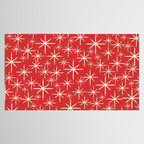 Atomic Age Christmas Stars - Midcentury Modern Pattern in Cream and Retro Xmas Red Tablecloth Gallery Image 2