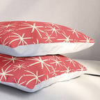 Atomic Age Christmas Stars - Midcentury Modern Pattern in Cream and Retro Xmas Red Pillow Sham Gallery Image 3