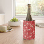 Atomic Age Christmas Stars - Midcentury Modern Pattern in Cream and Retro Xmas Red Wine Chiller Gallery Image 4