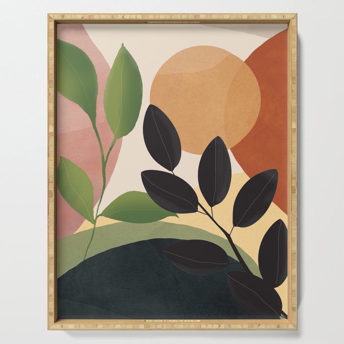 Abstract Sun Rays on the Branches 04 Serving Tray Gallery Image 1