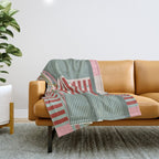 Vintage Striped Geometric Throw Blanket Gallery Image 1