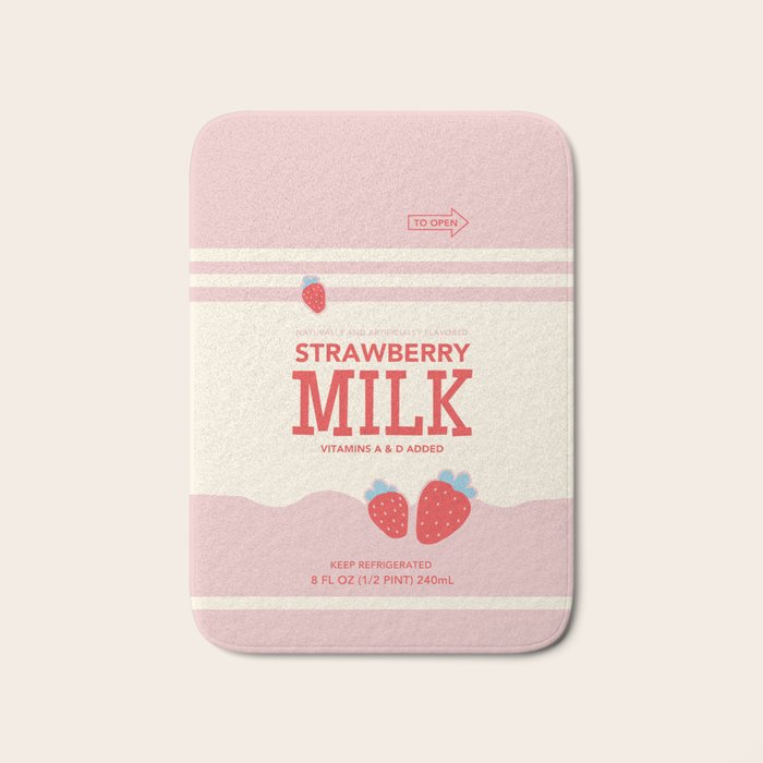 strawberry milk carton  Bath Mat Gallery Image 1