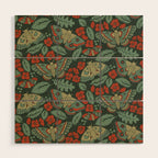 Moths in Emerald Twilight Wood Wall Art Gallery Image 1