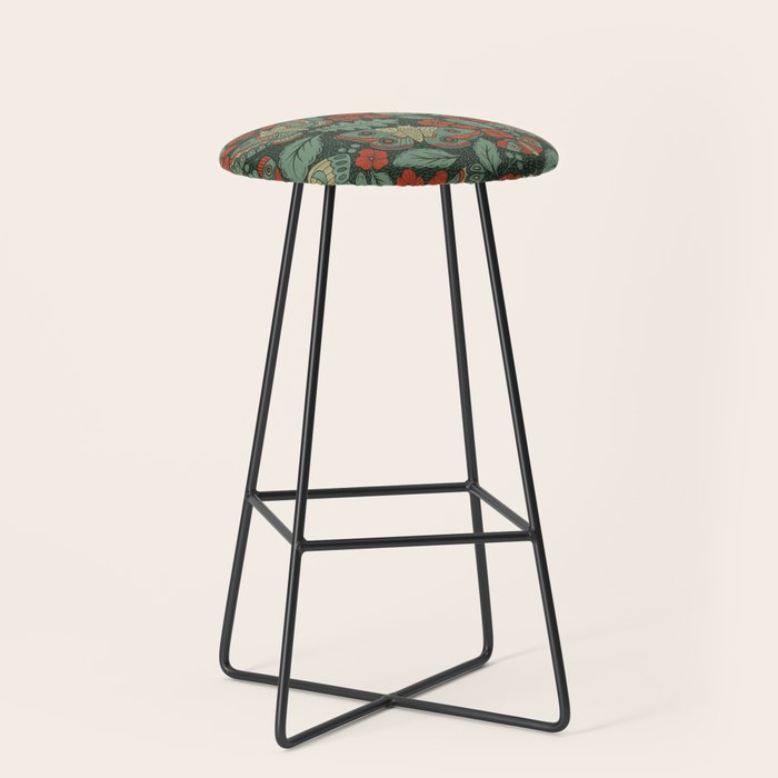 Moths in Emerald Twilight Stool Gallery Image 1
