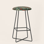 Moths in Emerald Twilight Stool Gallery Image 1