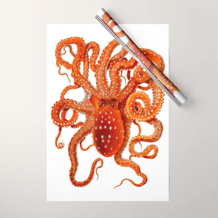 Vintage Octopus Wrapping Paper Gallery Image 1