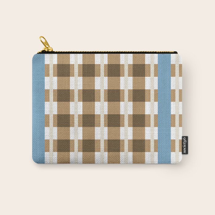 Camel Blue Modern Plaid Carry All Pouch Gallery Image 1