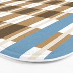 Camel Blue Modern Plaid Bath Mat Gallery Image 3