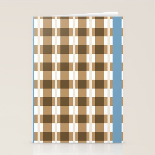 Camel Blue Modern Plaid Stationery Card Gallery Image 1