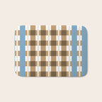 Camel Blue Modern Plaid Bath Mat Gallery Image 1