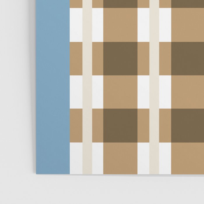 Camel Blue Modern Plaid Poster Gallery Image 3