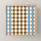 Camel Blue Modern Plaid Mini Art Print Gallery Image 1