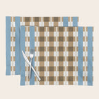 Camel Blue Modern Plaid Placemat Gallery Image 1