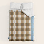 Camel Blue Modern Plaid Comforter Gallery Image 6