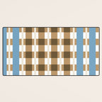 Camel Blue Modern Plaid Desk Mat Gallery Image 3