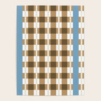 Camel Blue Modern Plaid Poster Gallery Image 4
