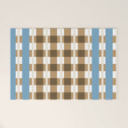 Camel Blue Modern Plaid Welcome Mat Gallery Image 1