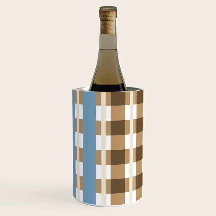 Camel Blue Modern Plaid Wine Chiller Gallery Image 2