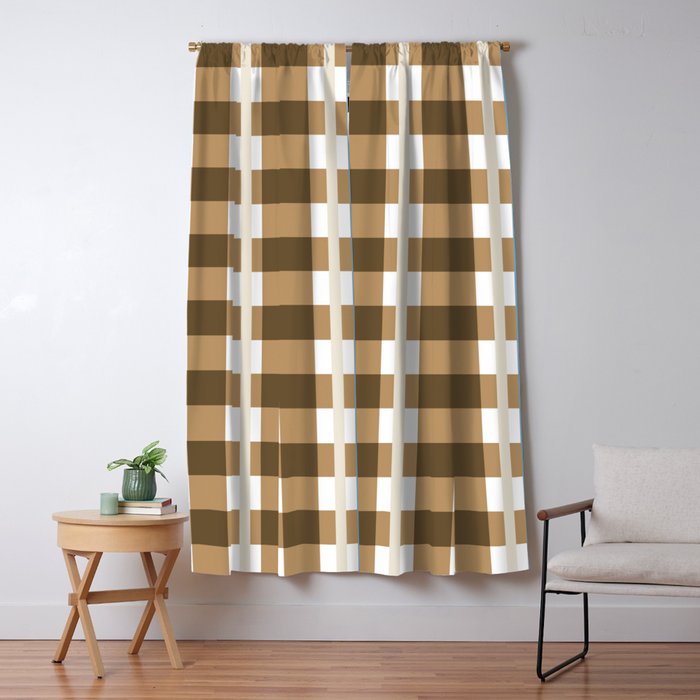 Camel Blue Modern Plaid Window Curtain Gallery Image 5