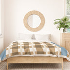 Camel Blue Modern Plaid Duvet Cover Gallery Image 3