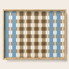 Camel Blue Modern Plaid Serving Tray Gallery Image 1
