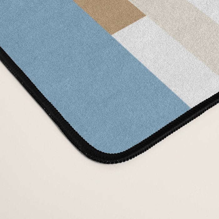 Camel Blue Modern Plaid Desk Mat Gallery Image 4